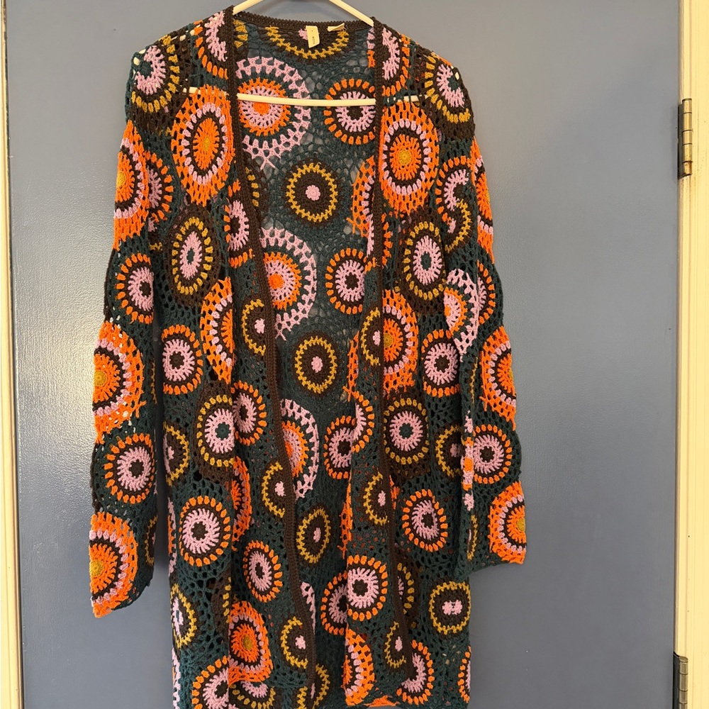 Moth Multicolor Crochet Cardigan m/l - Picture 2 of 10